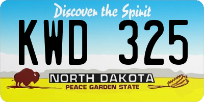 ND license plate KWD325