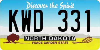 ND license plate KWD331