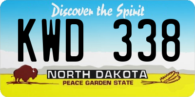 ND license plate KWD338