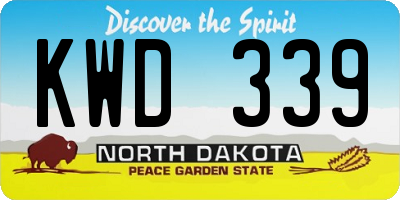 ND license plate KWD339