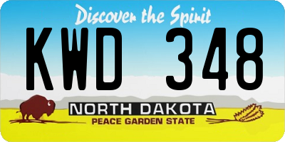 ND license plate KWD348