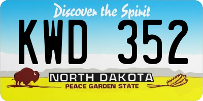 ND license plate KWD352
