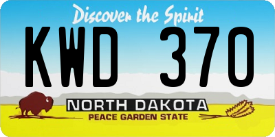 ND license plate KWD370
