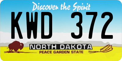 ND license plate KWD372