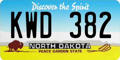 ND license plate KWD382