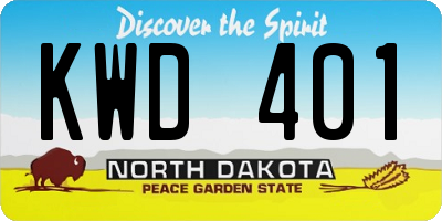 ND license plate KWD401