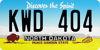 ND license plate KWD404