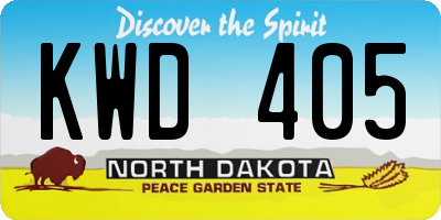 ND license plate KWD405
