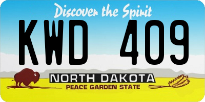 ND license plate KWD409