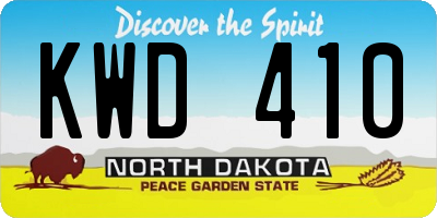 ND license plate KWD410