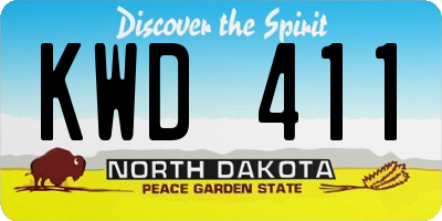 ND license plate KWD411