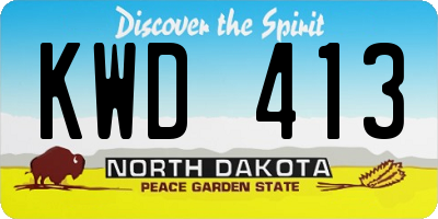 ND license plate KWD413