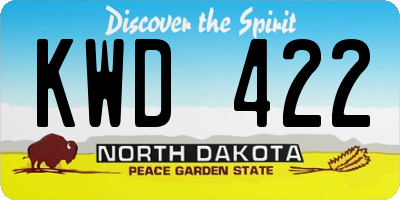 ND license plate KWD422