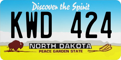ND license plate KWD424