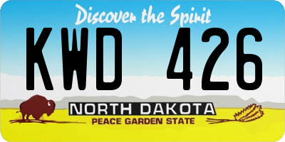 ND license plate KWD426