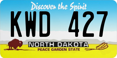 ND license plate KWD427