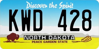 ND license plate KWD428