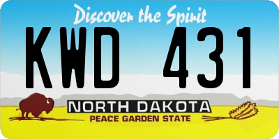 ND license plate KWD431