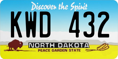 ND license plate KWD432