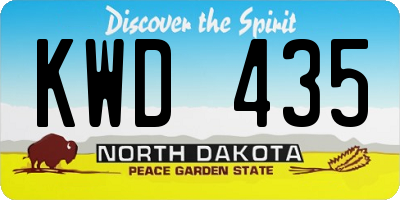 ND license plate KWD435