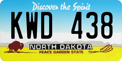 ND license plate KWD438