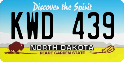 ND license plate KWD439