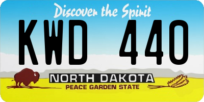 ND license plate KWD440