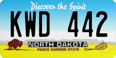ND license plate KWD442