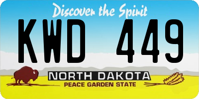 ND license plate KWD449