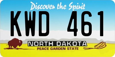 ND license plate KWD461