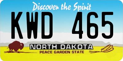 ND license plate KWD465