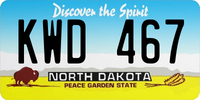 ND license plate KWD467