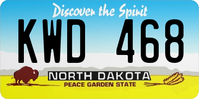 ND license plate KWD468