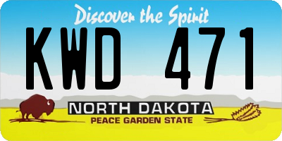 ND license plate KWD471