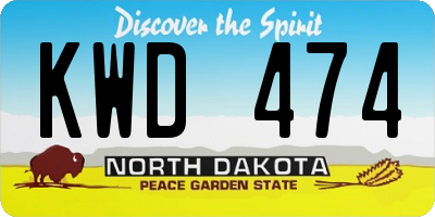 ND license plate KWD474