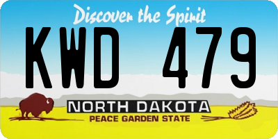 ND license plate KWD479
