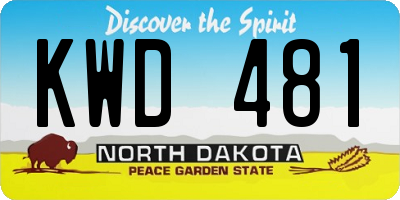 ND license plate KWD481