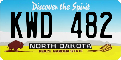 ND license plate KWD482
