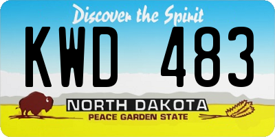 ND license plate KWD483