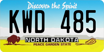 ND license plate KWD485