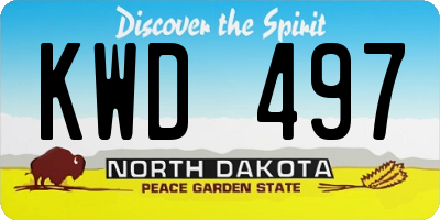 ND license plate KWD497