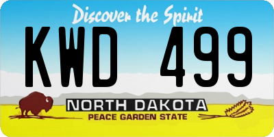 ND license plate KWD499