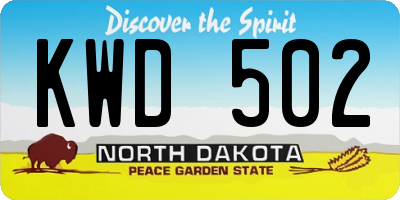 ND license plate KWD502