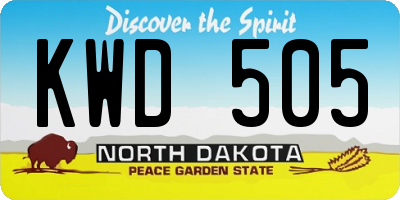 ND license plate KWD505