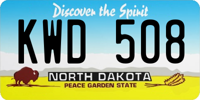 ND license plate KWD508
