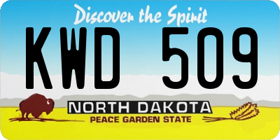 ND license plate KWD509