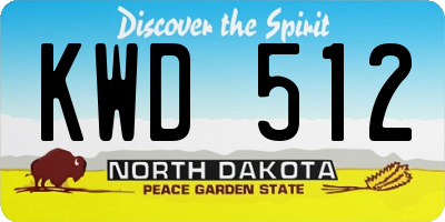 ND license plate KWD512