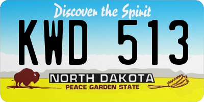 ND license plate KWD513