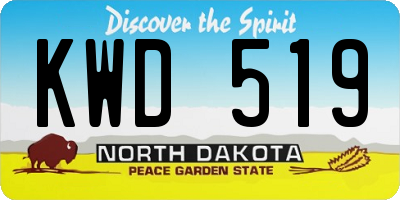 ND license plate KWD519