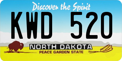 ND license plate KWD520